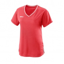 Wilson Tennis Shirt Team II V-Neck 2021 korallrot Damen